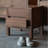 Bane Walnut Wood Drawer Bedside 2