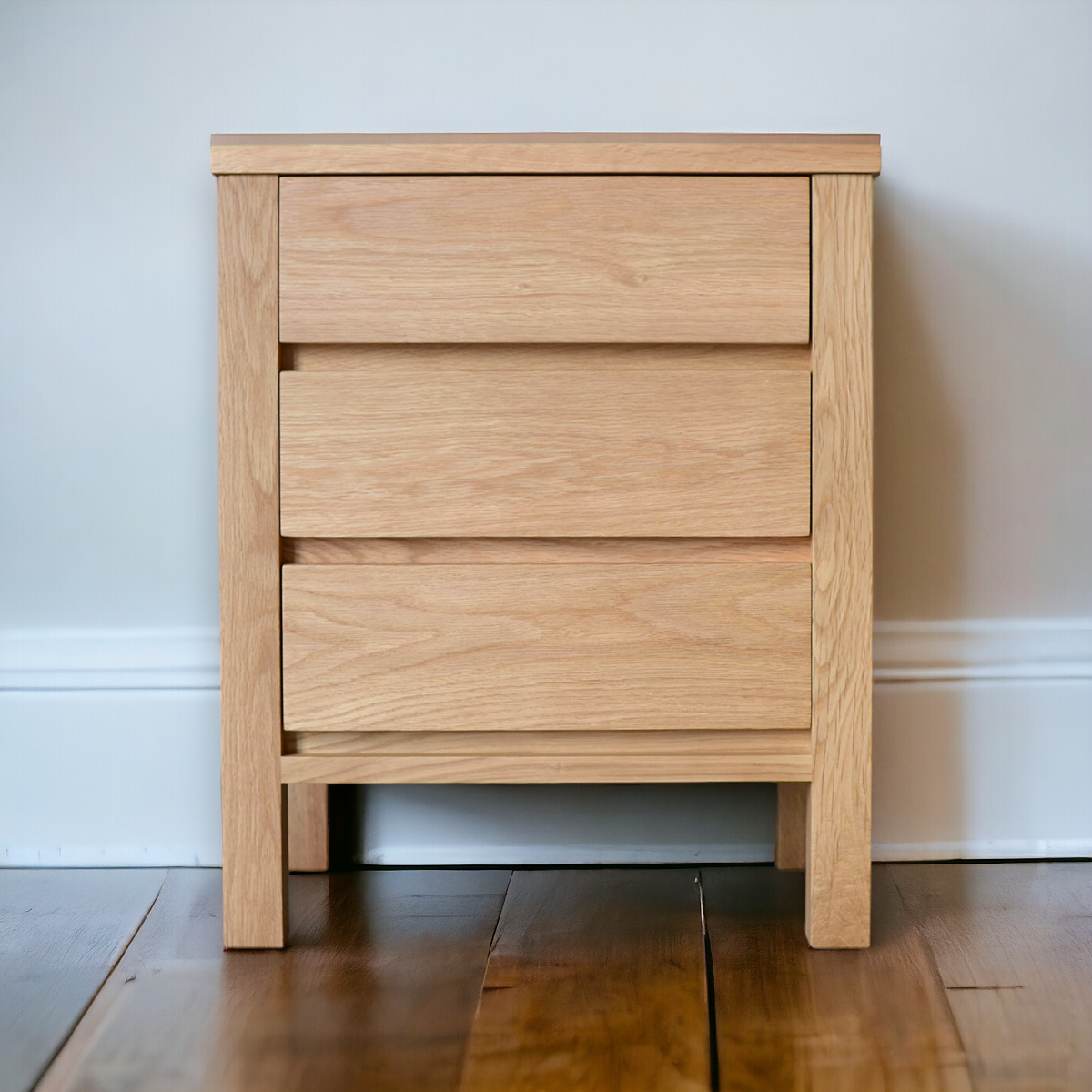 Banyan Oak Wood Drawers Bedside 1