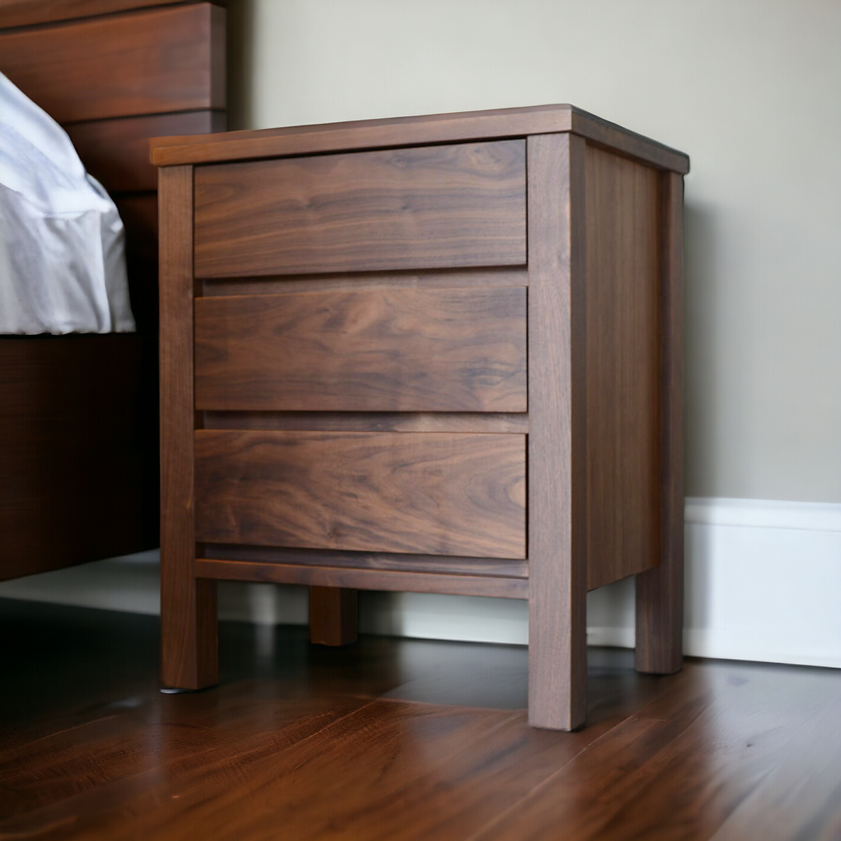 Wooden Drawer Banyan Walnut Wood Drawers Bedside – Nismaaya Decor