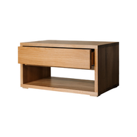 Bean Oak Wood Drawer Bedside 4