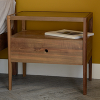 Ben Walnut Wood Drawer Beside Table 1