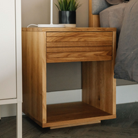 Benecia Oak Wood Drawer Bedside 2