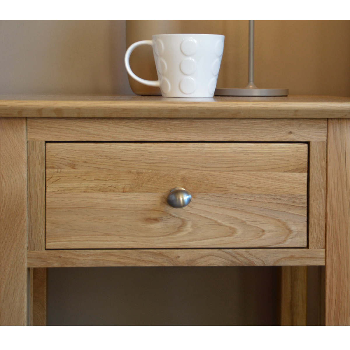 Benicia Oak Wood Drawer Bedside 3