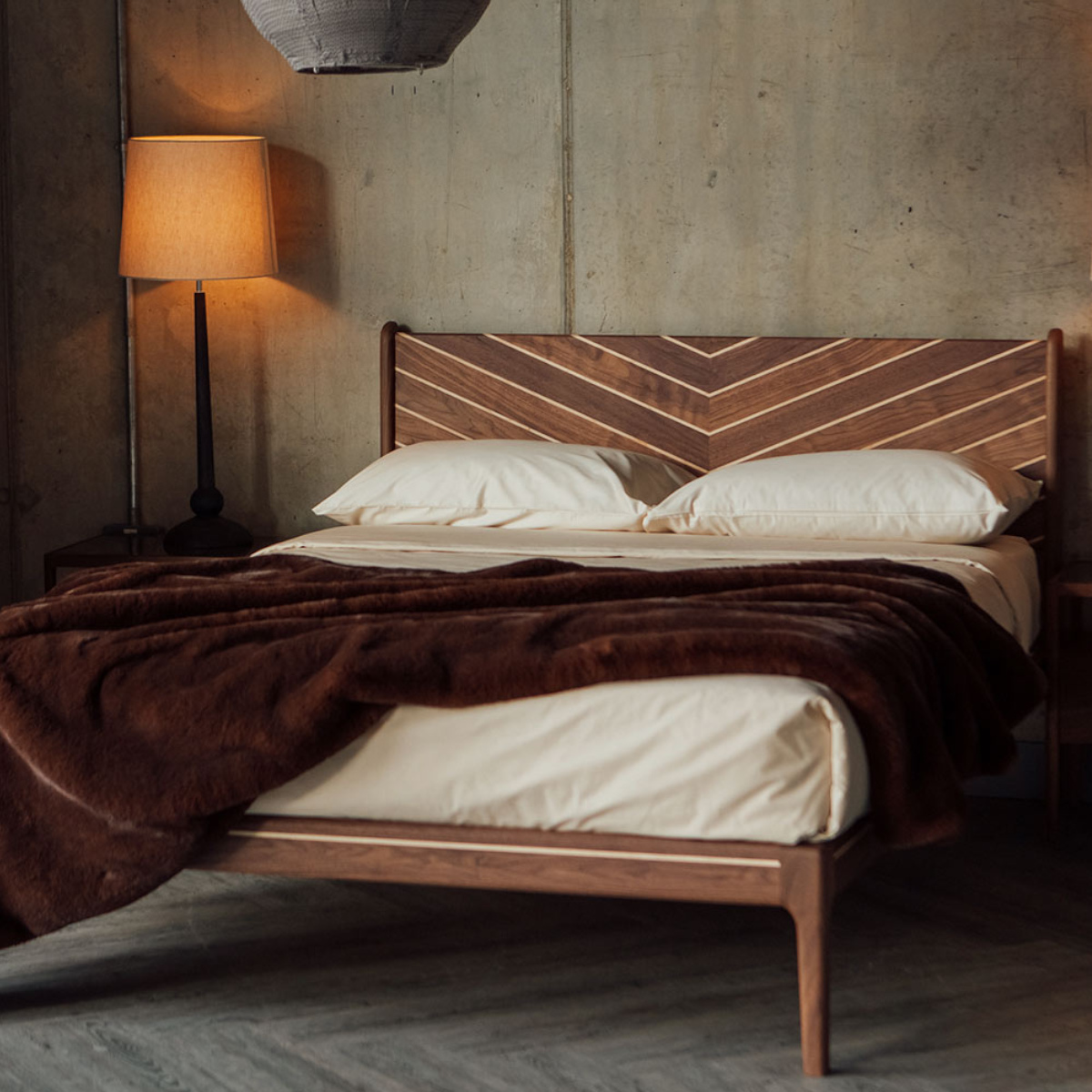 Beynon Walnut Wood Bed 2