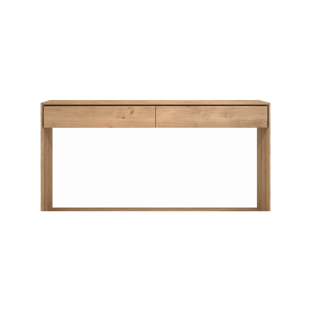 Bian Oak Wood 2 Drawers Console Table  3