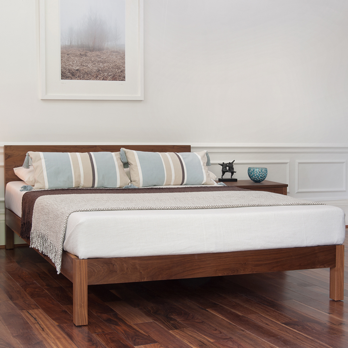 Bina Walnut Wood Bed 2