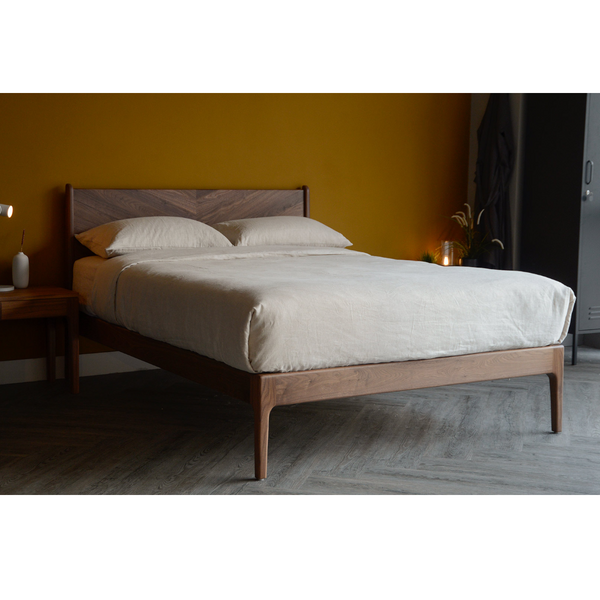 Brina Walnut Wood Bed 2