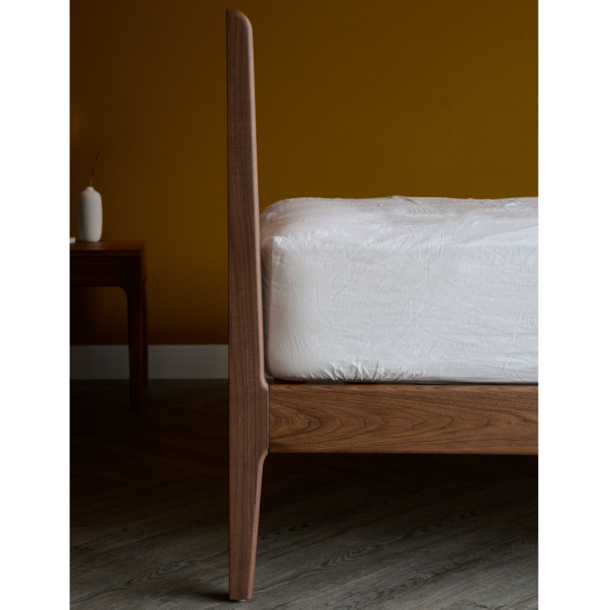 Brina Walnut Wood Bed 8