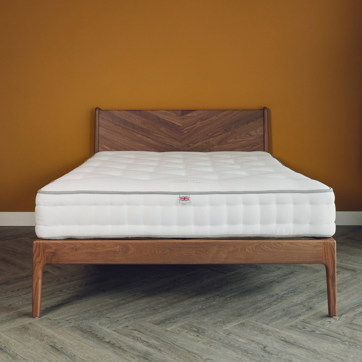 Brina Walnut Wood Bed 1