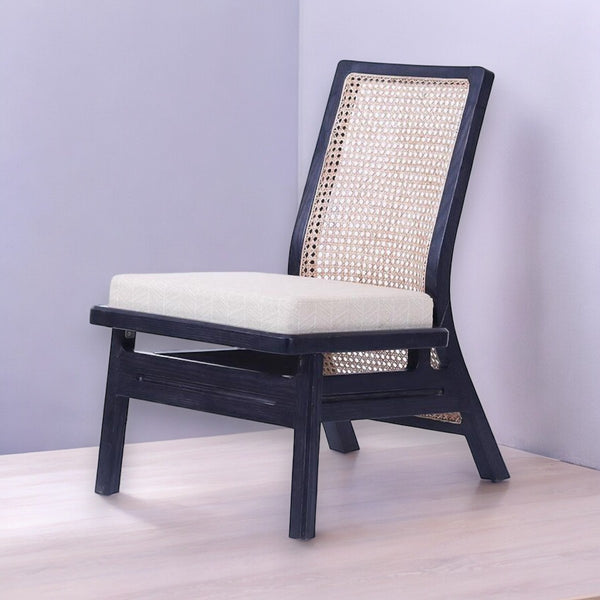 Buana Oak Wood & Cane Lounge Chair 1