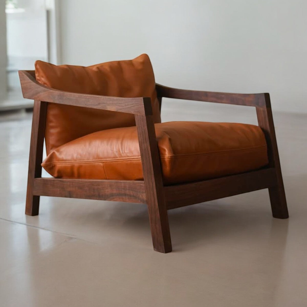 Calvine Walnut Wood Arm Chair 1