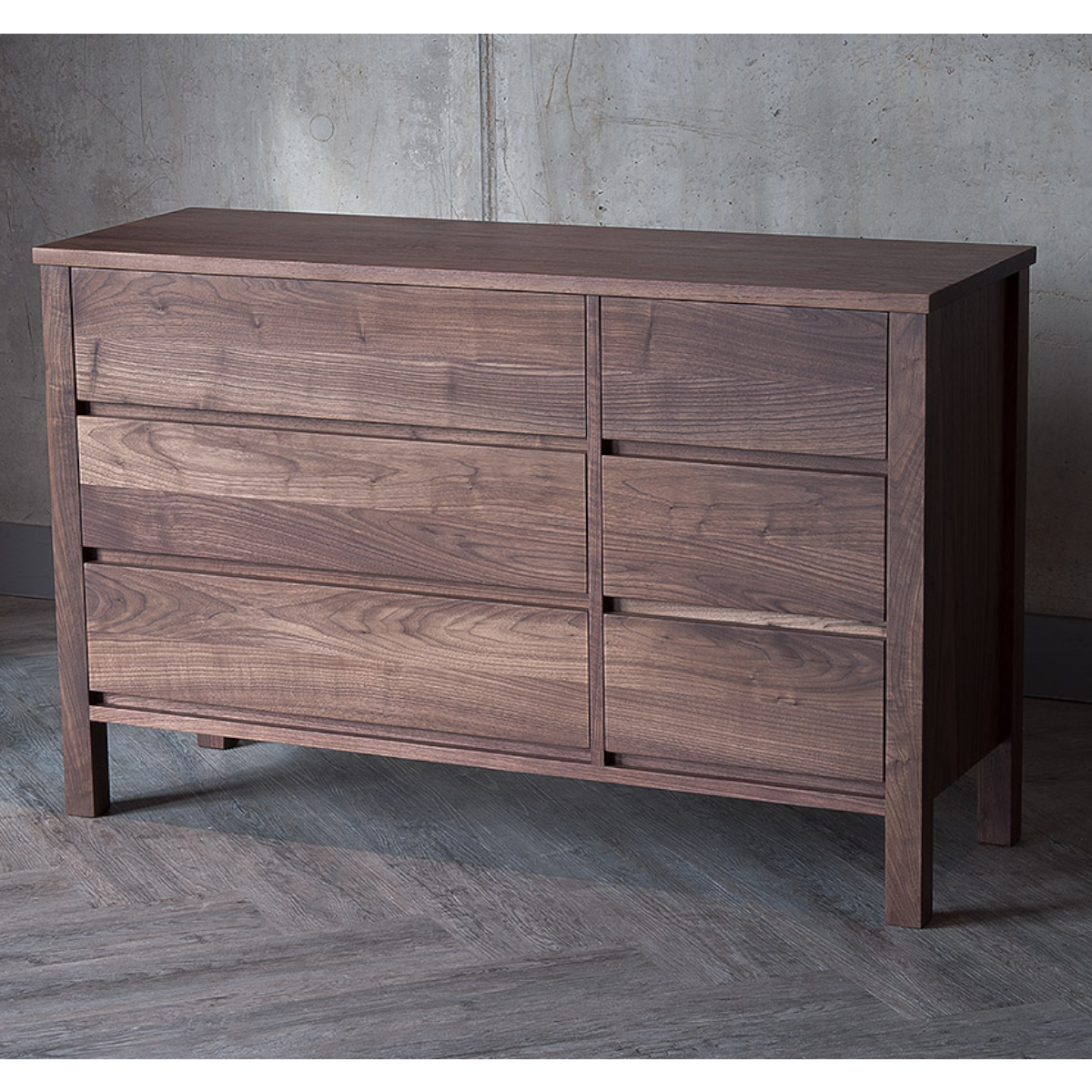 Careen Walnut Wood 6 Drawer Chest 3