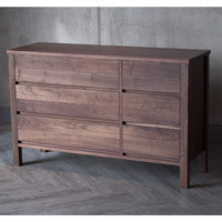 Careen Walnut Wood 6 Drawer Chest 3