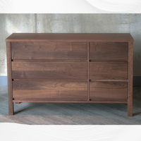 Careen Walnut Wood 6 Drawer Chest 1