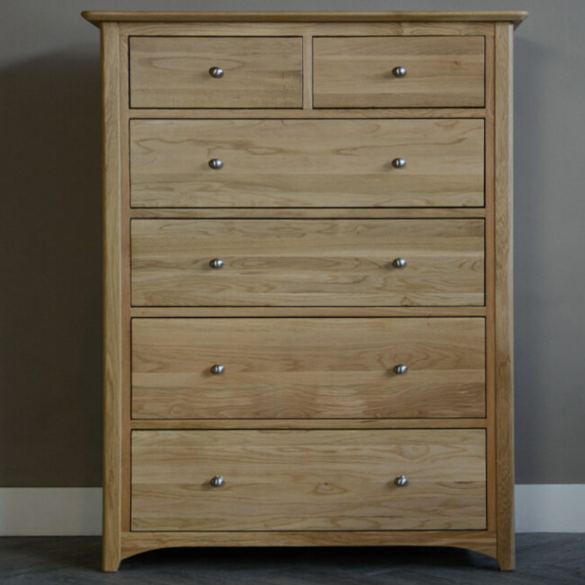 Carlina Oak Wood Chest of 6 Drawers 1