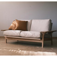 Darrin 3 Seater Oak Wood & Fabric Sofa 1