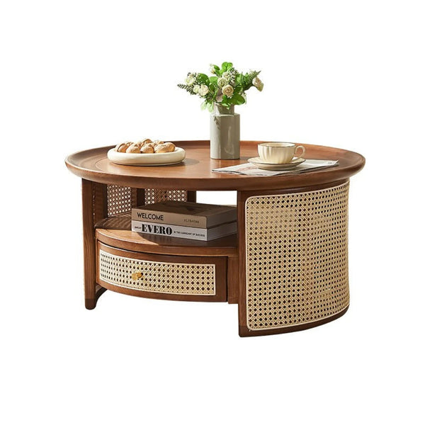 Dastan Ash Wood & Rattan Coffee Table 2