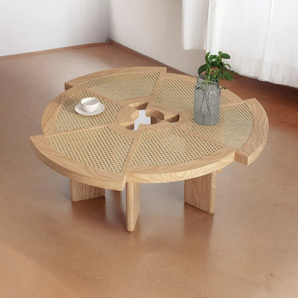 David Ash Wood & Rattan Coffee Table