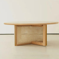 Dax Ash Wood & Rattan Coffee Table 3