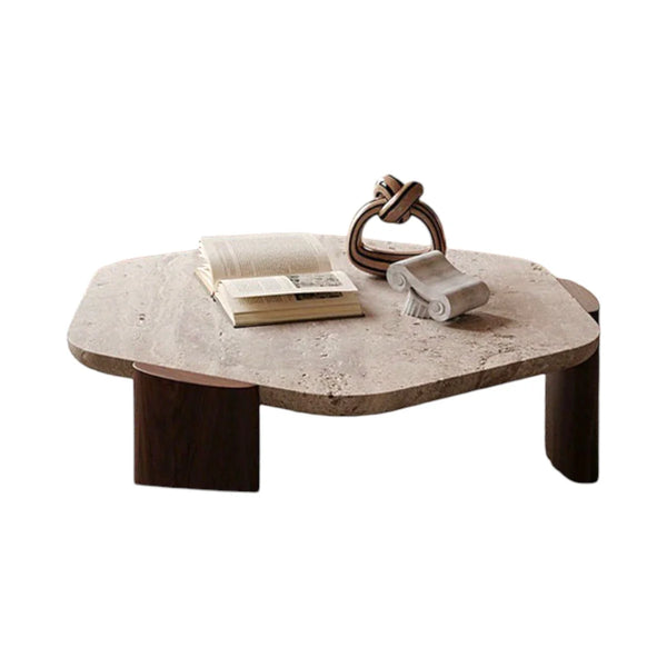 Daxton Ash Wood & Limestone Top Coffee Table 2