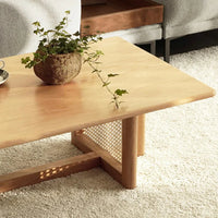 Daxton Ash Wood & Rattan Coffee Table