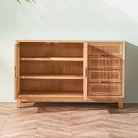 Dean Ash Wood & Rattan Sideboard 2