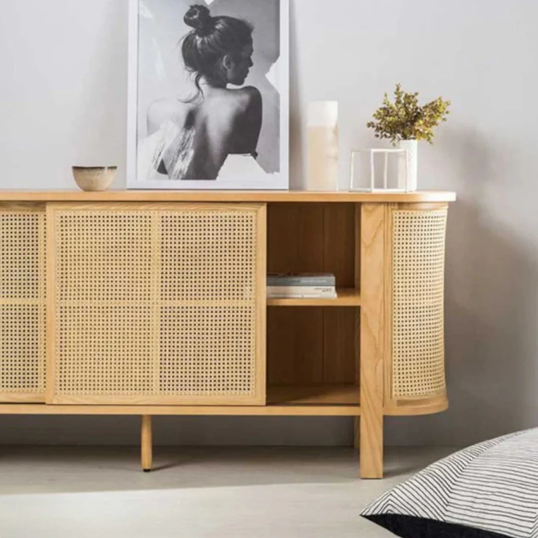 Edric Ash Wood & Rattan Sideboard 3