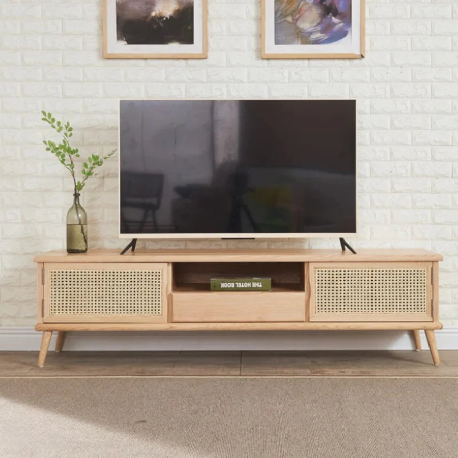 Edwina Ash Wood & Rattan TV Unit 1