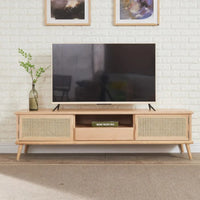 Edwina Ash Wood & Rattan TV Unit 1