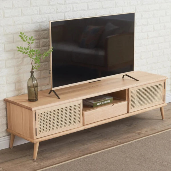 Edwina Ash Wood & Rattan TV Unit 2