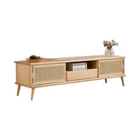 Edwina Ash Wood & Rattan TV Unit 4