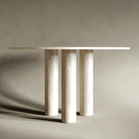 Eissa Ovel Travertine Stone Dining Table 2