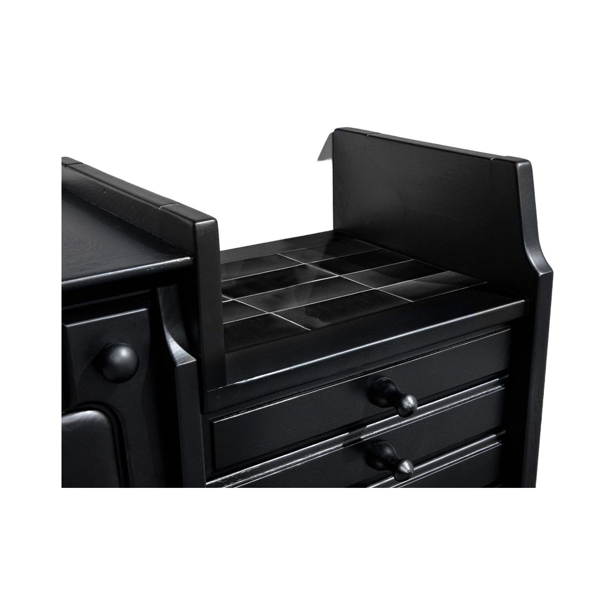 Elan Oak Wood Sideboard Black 7