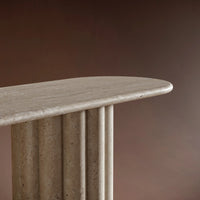 Elan Ovel Travertine Stone Console Table 4