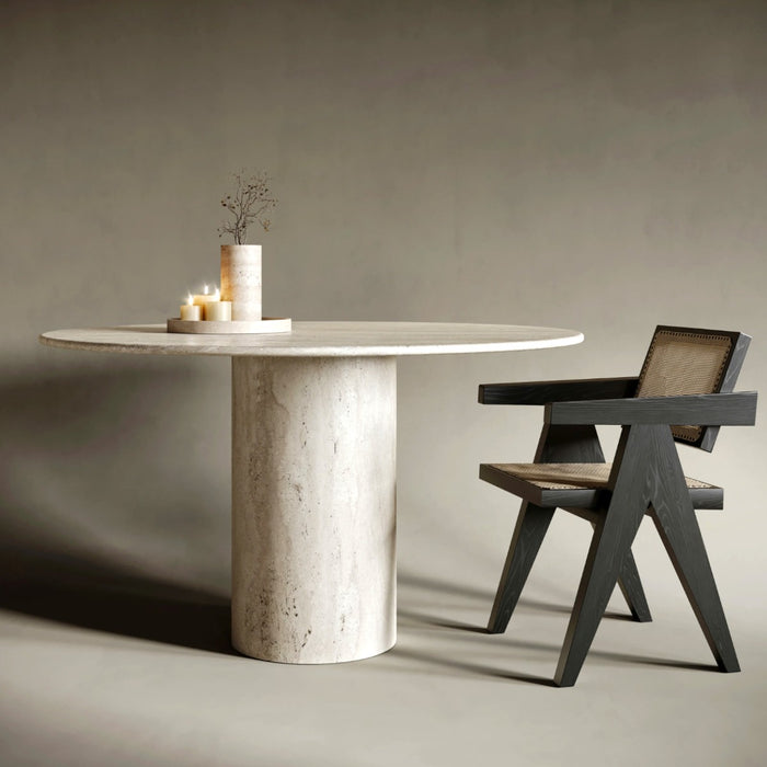 Elan Ovel Travertine Stone Dining Table 1