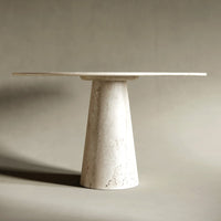 Elana Ovel Travertine Stone Dining Table 2