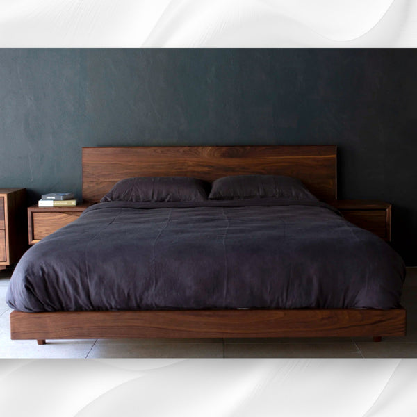 Elese Walnut Wood Bed 1