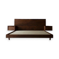 Elese Walnut Wood Bed 3