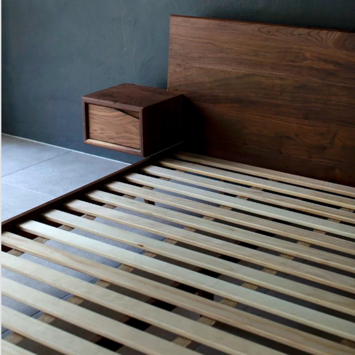 Elese Walnut Wood Bed 4