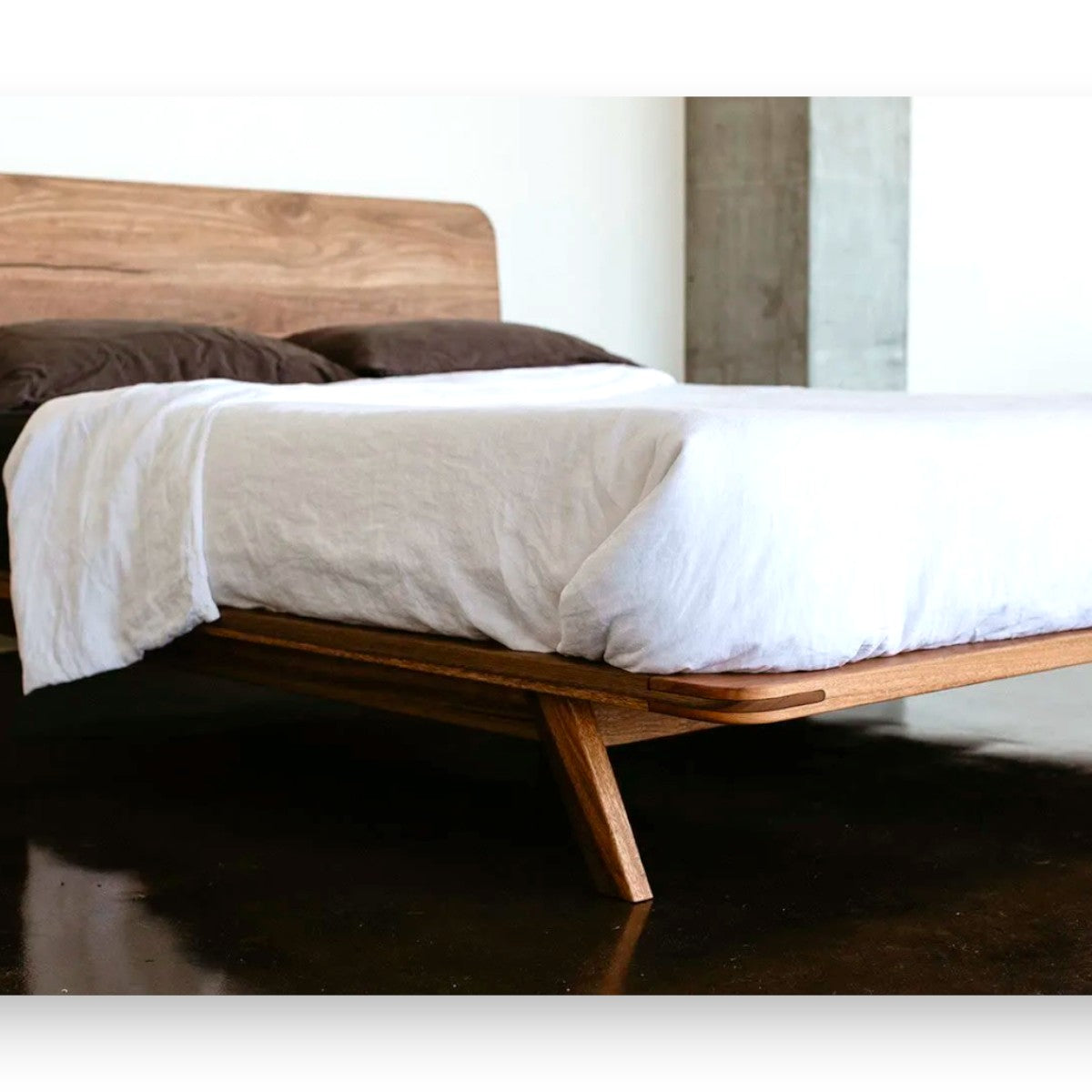 Elese Walnut Wood Bed 5