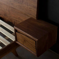 Elese Walnut Wood Bed 5