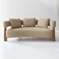 Eleven Oak Wood & Boucle 3+1+1 Sofa 1