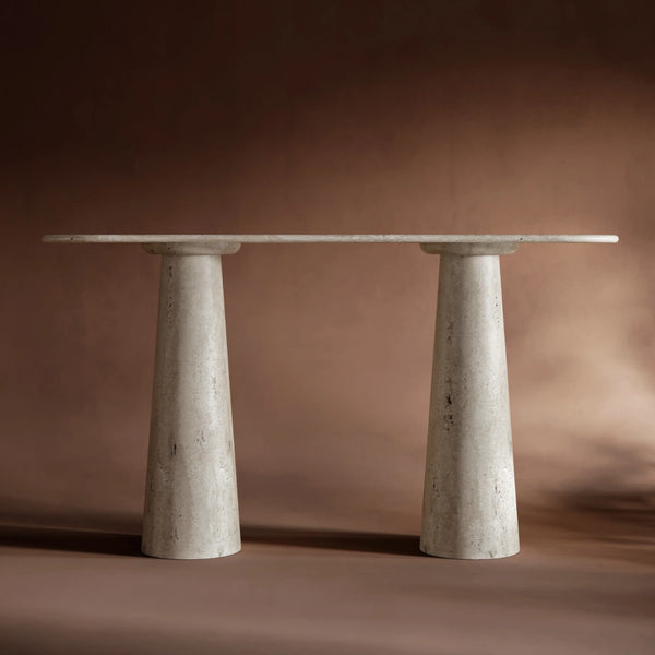 Eleven Ovel Travertine Stone Console Table 2