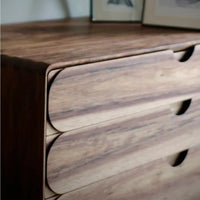 Elton Walnut Wood Chest of 6 Drawers 4