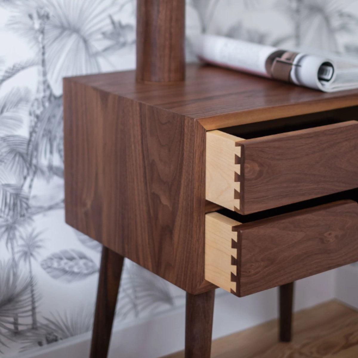 Evony Walnut Wood Bedside 4