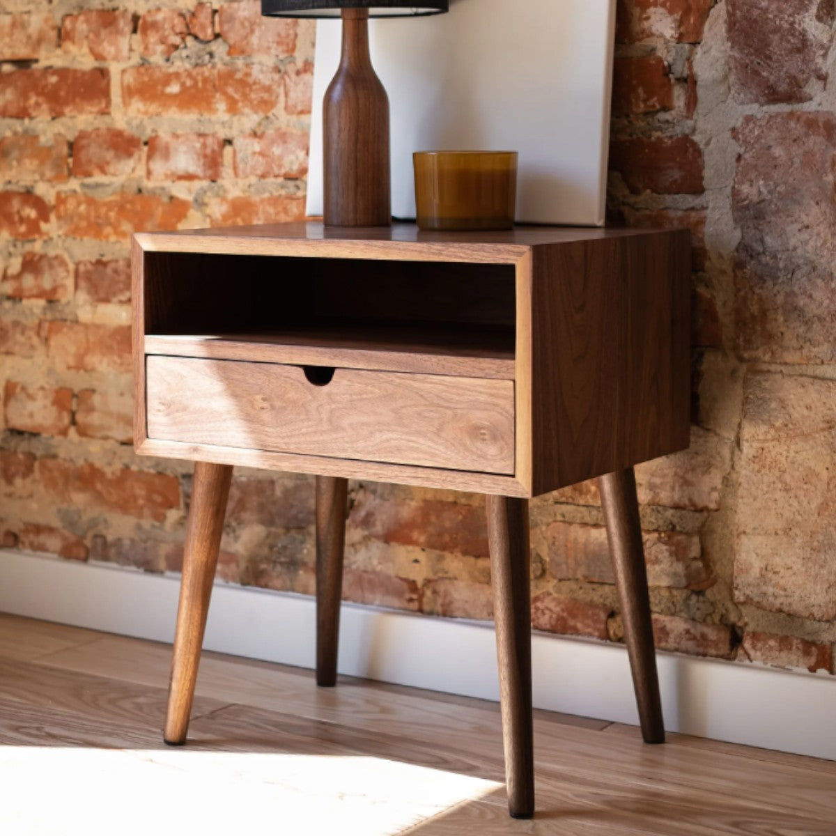 Faber Walnut Wood Bedside 2