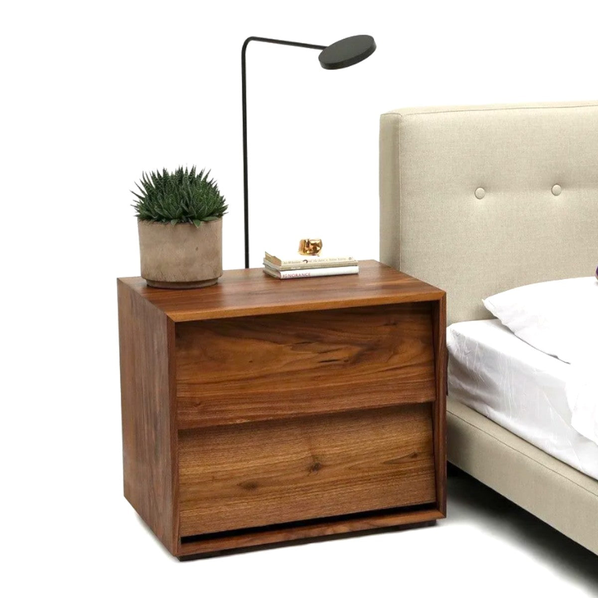 Fabian Walnut Wood Bedside 1