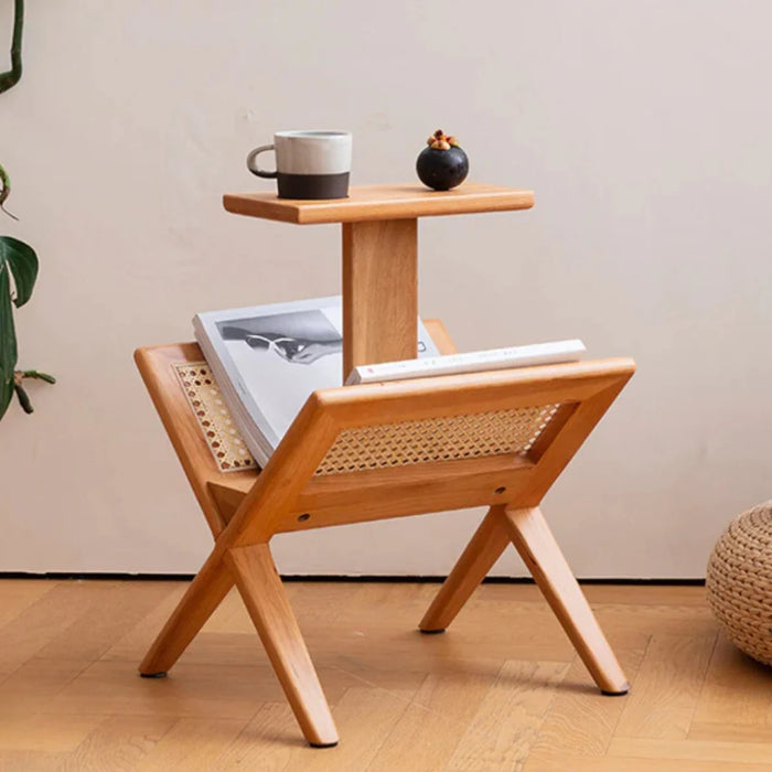 Ferdi Ash Wood & Rattan End Table 1