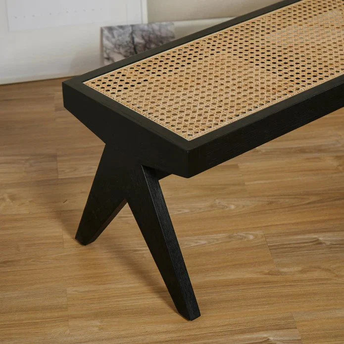 Hali Teak Wood & Cane Bench