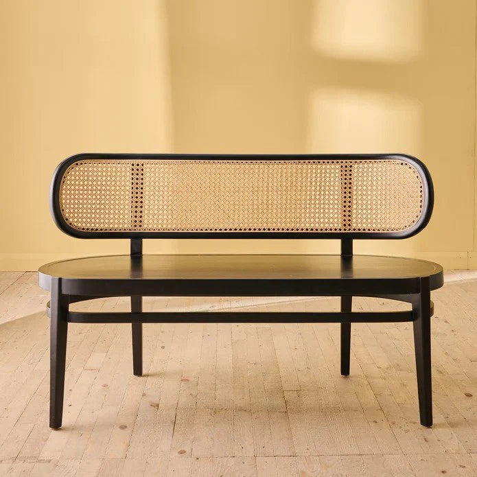 Halia Teak Wood & Cane Bench